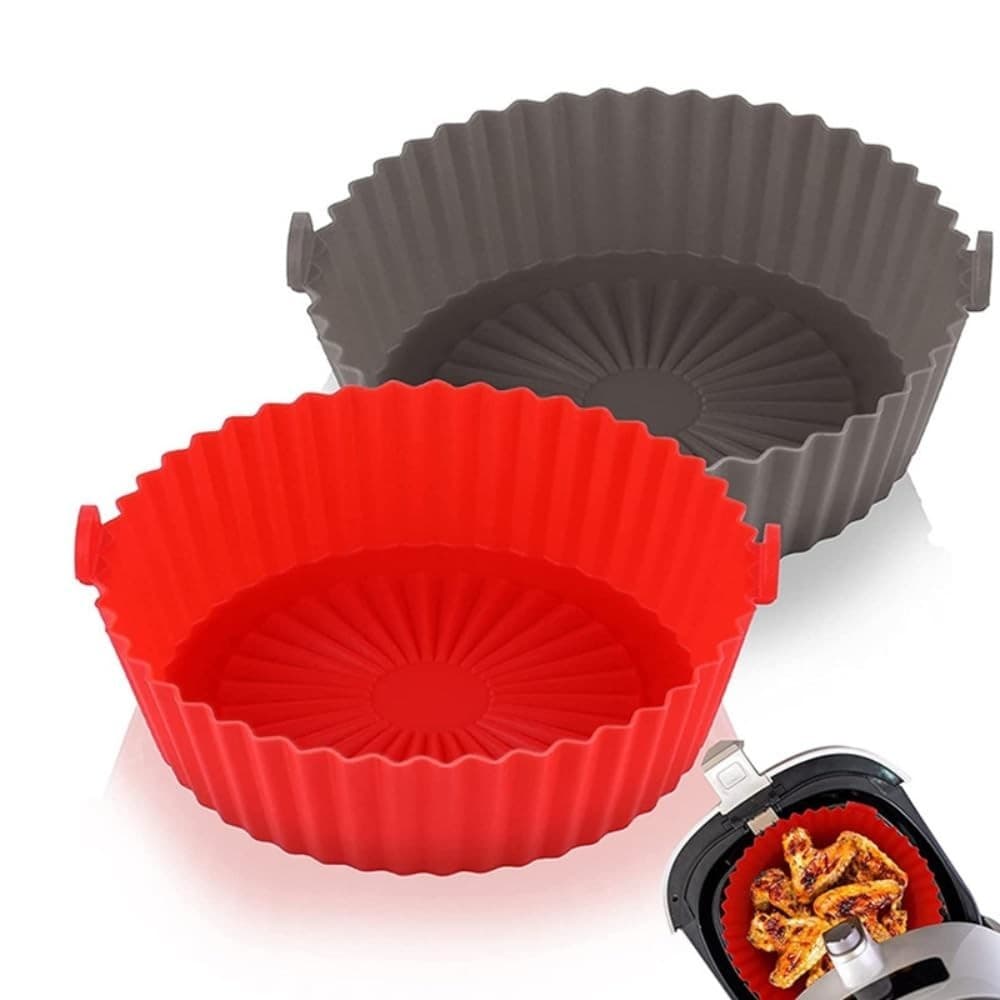 Forma Para Air Fryer De Silicone Antiaderente (Cinza)