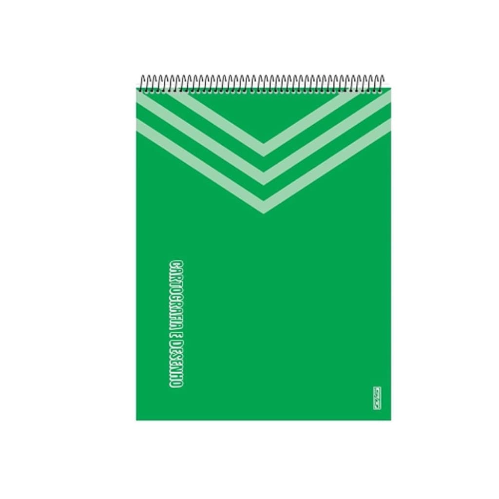 CADERNO CARTOGRAFIA ESPIRAL 60F  KBOM   VERDE   10365 - UNITÁRIO