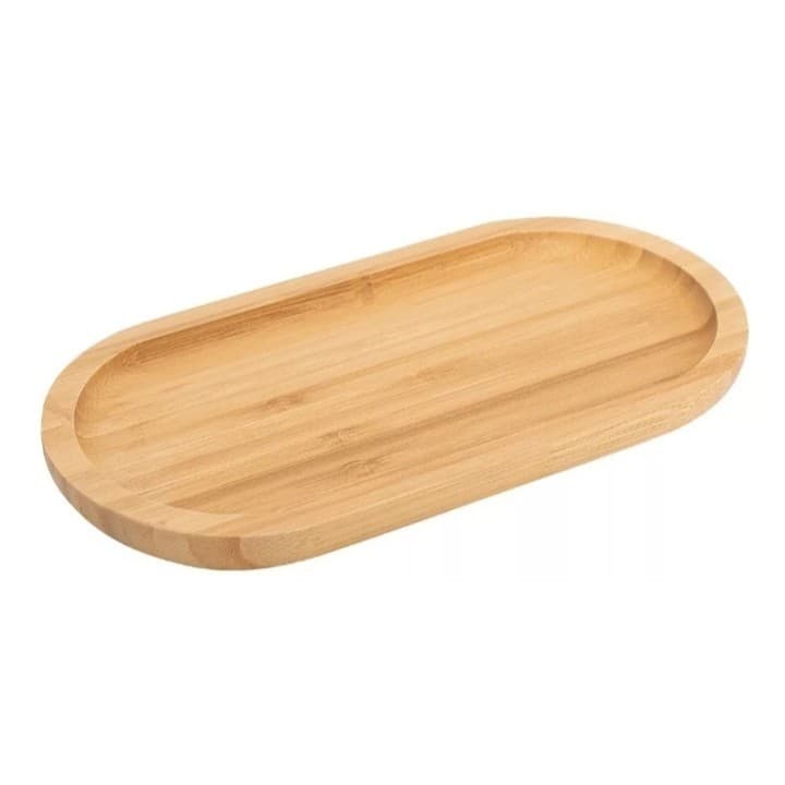 Bandeja Oval Decoração Petisco de Bambu 24 cm