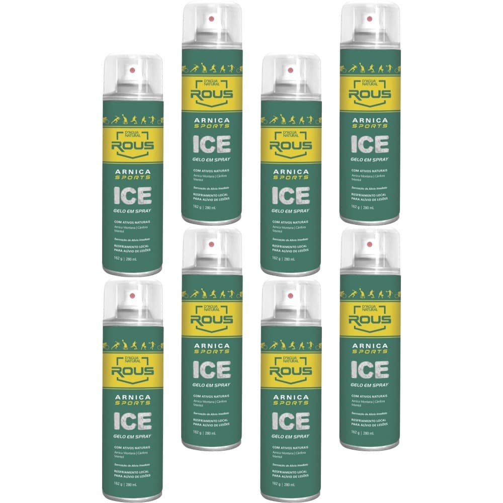 8UN Arnica Sports Ice Gelo Em Spray  280ML D'agua Natural