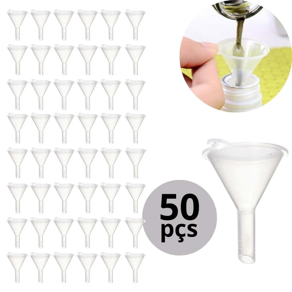 Kit 50 Mini Funil Cantil Perfumes Óleos Aromaterapia