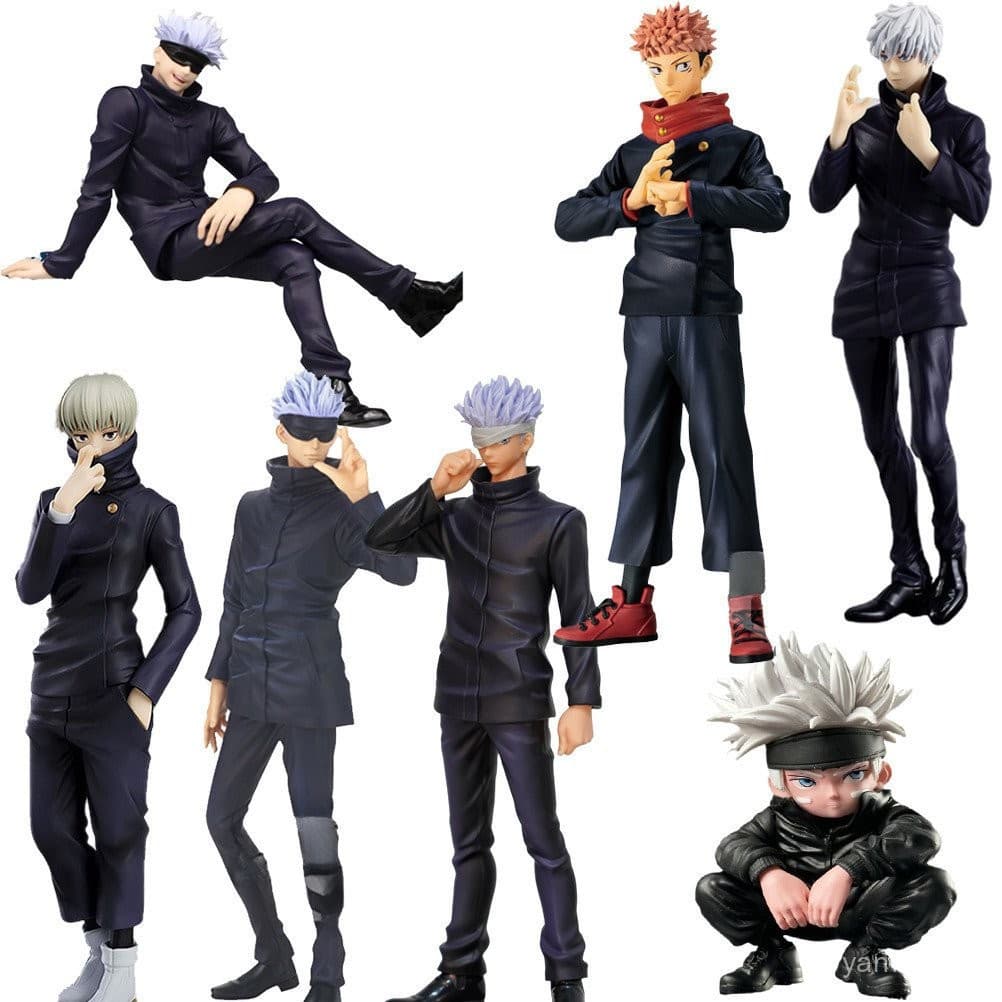 Figura De Jujutsu Kaisen Yuji Itadori Toge Inumaki Gojo Satoru Estatueta Pvc Boneca Modelo De Açano TWXF