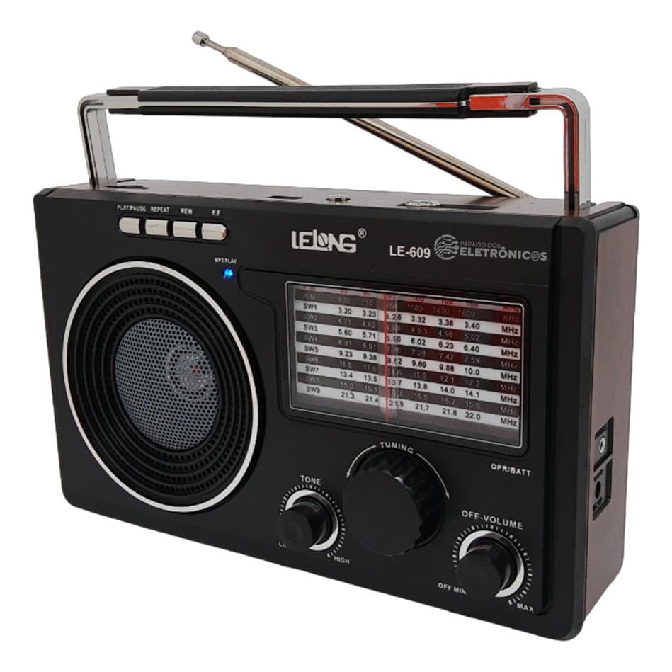 Rádio Am/fm P/ Zona Rural 11 Faixas + Pen Drive + Bluetooth Cor Preto 110v/220v