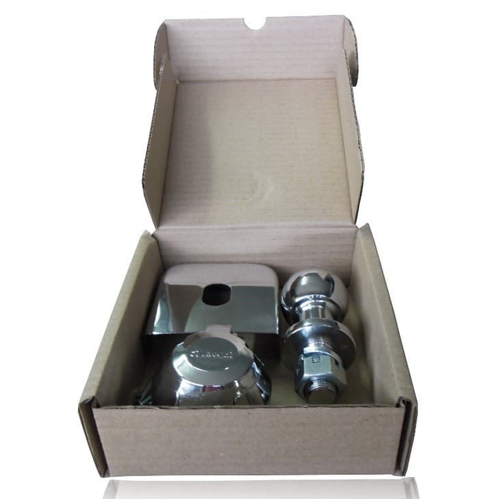Kit De Acabamento Cromado Para Engate de Reboque Capa Esfera e Tomada Reboque Da Spin