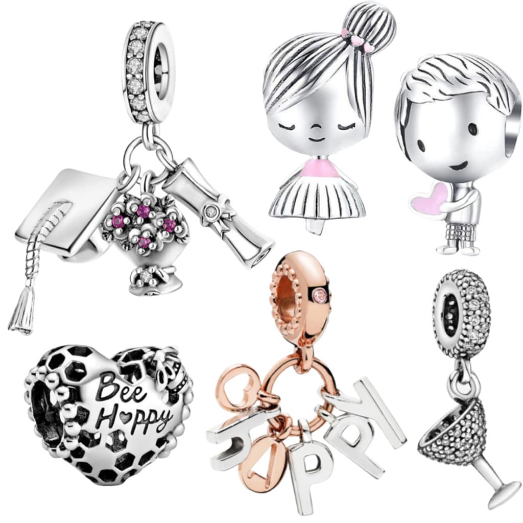Berloque Pulseira 925 Jóias de Prata Coleção Bee Pulseiras Feminina Pingente