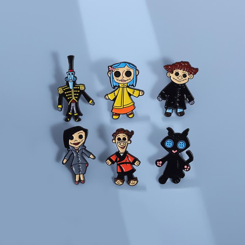 Punk Thriller Coraline Pins Broches O Filme Secreto Porta Horror Broche Crachás Lapela Alfinete Jóias De Halloween Presente Para Amigos