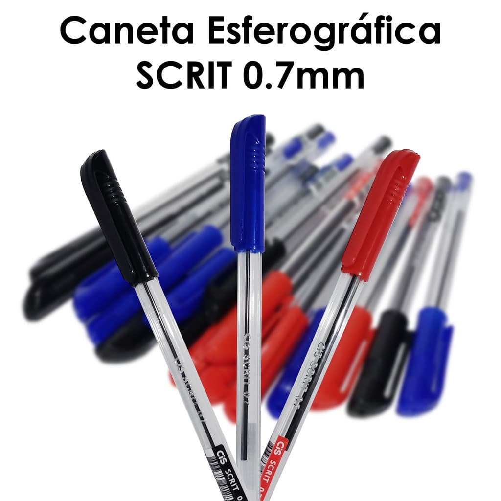Caneta Esferográfica SCRIT 0.7mm. Ponta Fina CIS