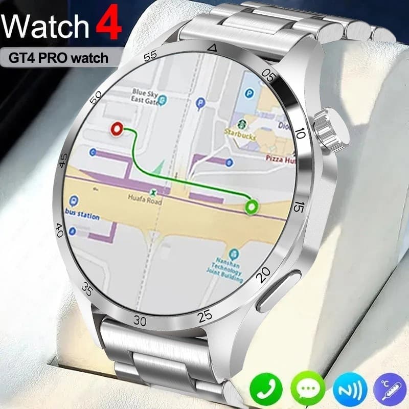 Para Huawei GT4 Pro Max Smart Watch Men 1.6inch AMOLED 360 * 360 HD Tela De Freqüência Cardíaca Bluetooth NFC Chamada IP68 SmartWatch À Prova D'água