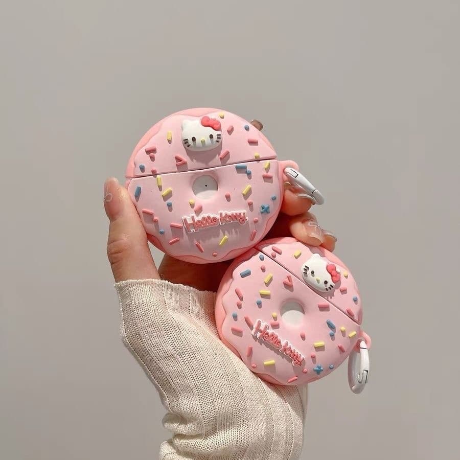 Donuts Kitty Capa De Silicone Para Apple AirPods Pro 2 Cartoon Fone De Ouvido 1 2 3 Pro2 Macia Fones Sem Fio