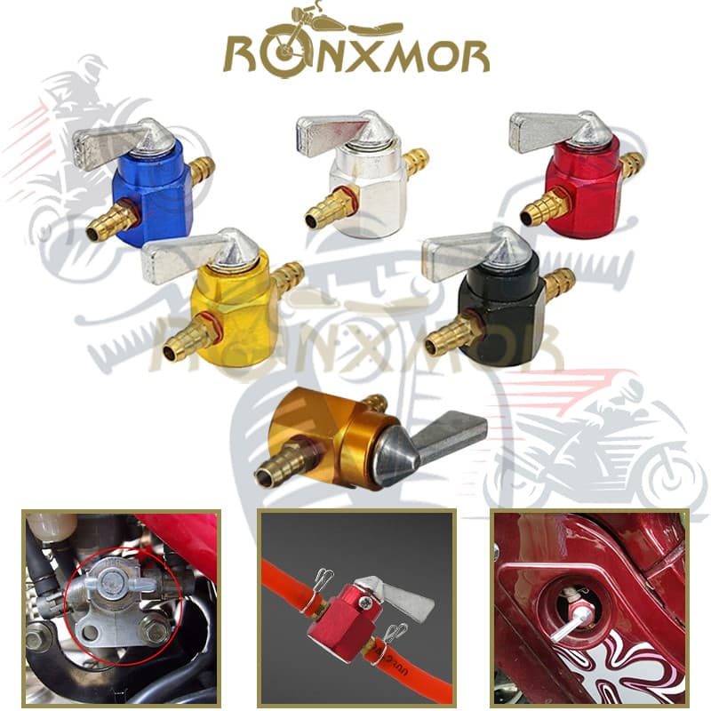RONXMOR 1PC Universal Inline 6mm Motor Interruptor Do Tanque De Combustível Válvula Liga-Desliga Torneira A Gasolina Pet