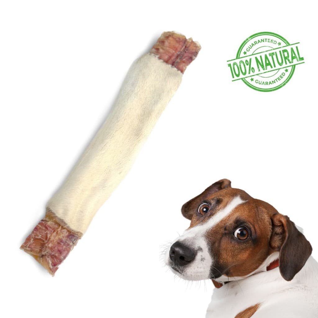 Mordedor Pet Natural Para Cães Desidratado Luv Traqueia Pele Bovina Resistente
