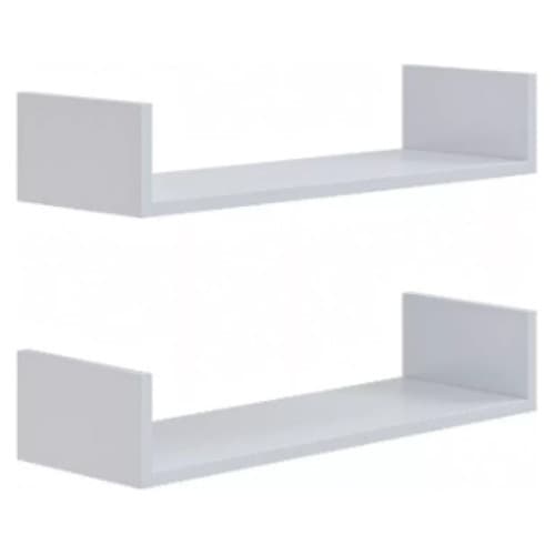Jogo 2 Prateleira Nicho U 30x15 Mdf 15mm Branco