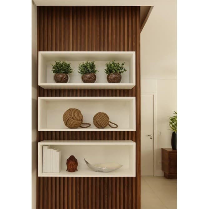 Nicho Retangular MDF Branco com Fundo 60x30x20