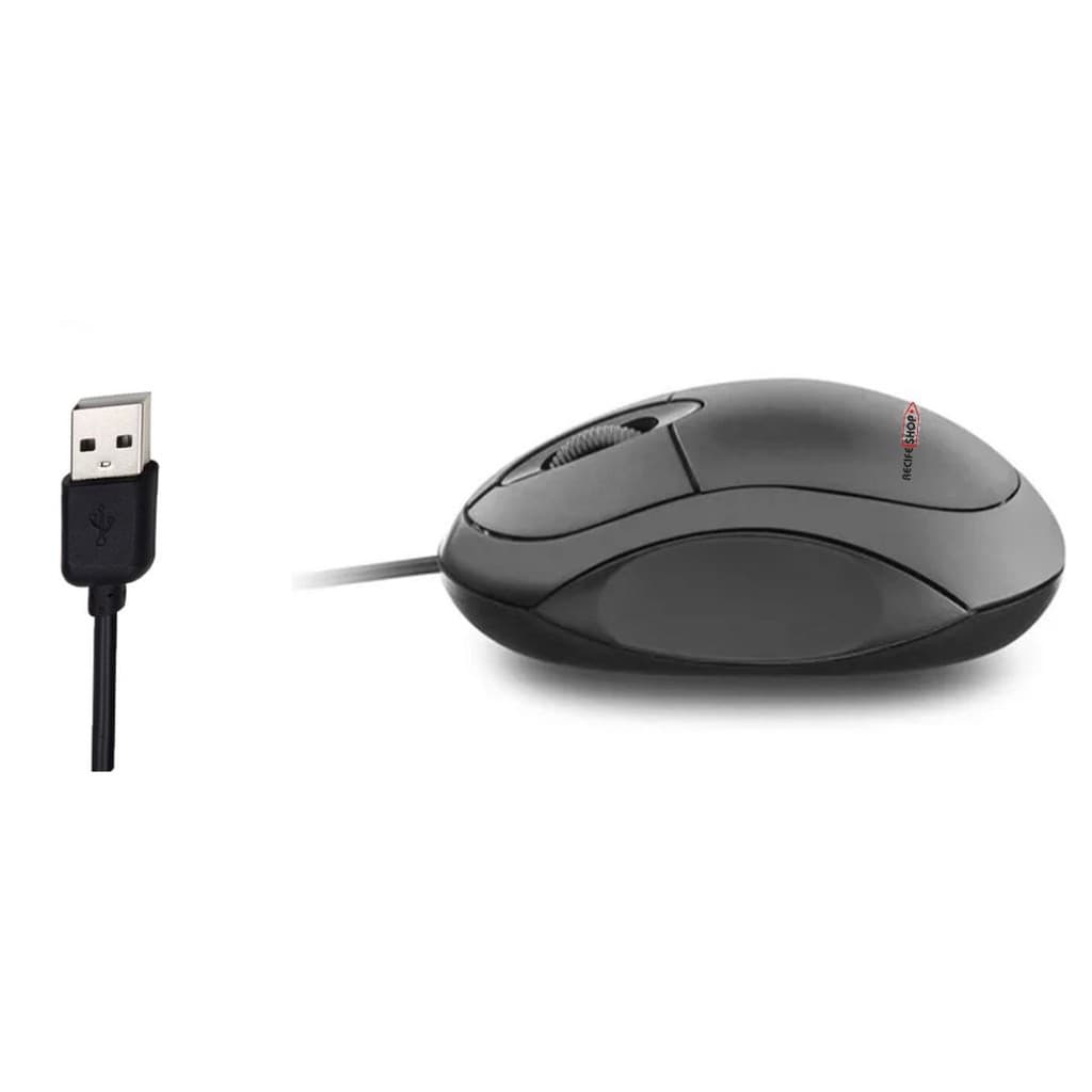 Mouse USB com Fio Ergonômico para Computador e Notebook - Alta Precisão e Conforto