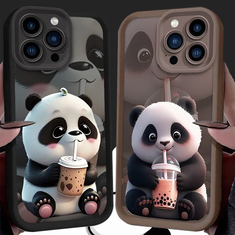 Bebida Chá Leite Panda Capa De Telefone Macia Para Motorola Moto G86 G85 G84 G64 G55 G54 G53 G35 G34 G30 G24 Power G23 G