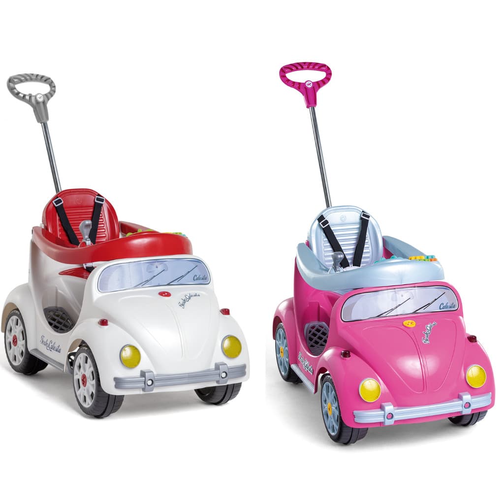 Carrinho De Passeio Fusca Calesita Fouks Com Pedal Haste Empurrador Menino Menina