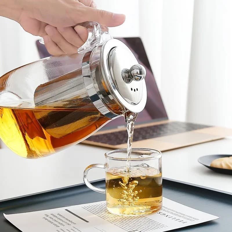 Bule Chaleira De Vidro Com Infusor Aço Inox Para Chá 750ml (Enviar imediatamente)