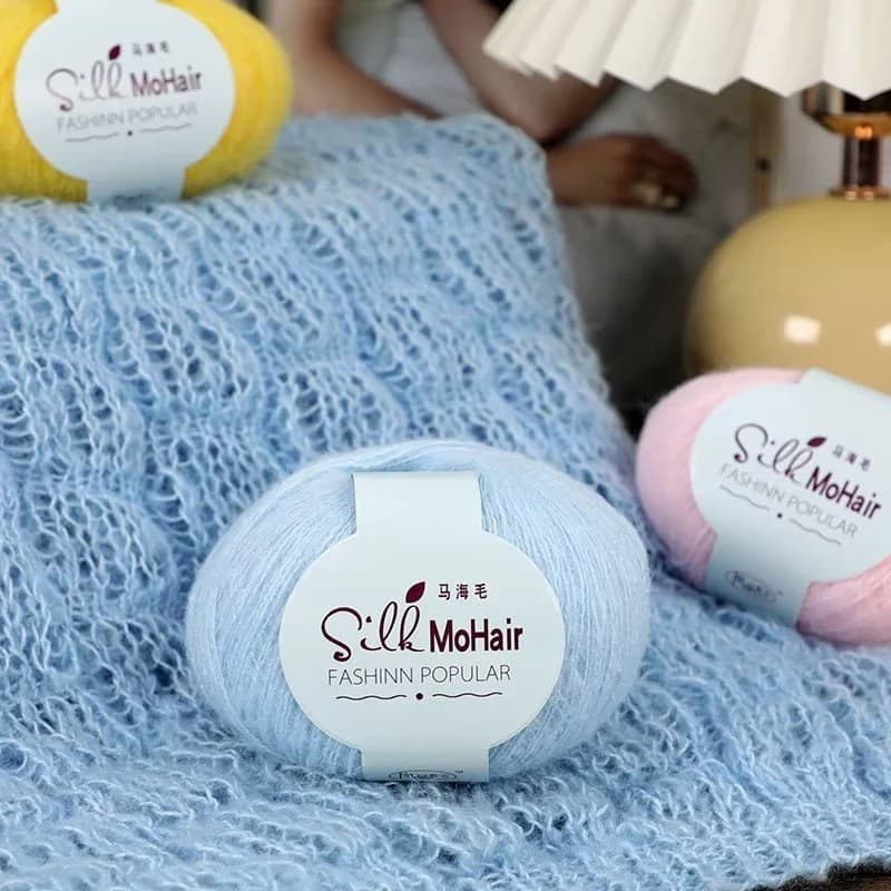 25g Fios De Lã Mohair Extra Macios Crochê
