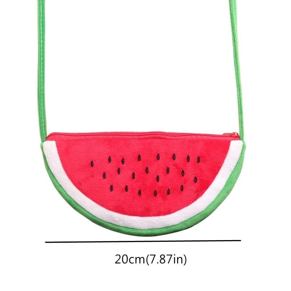 Bolsa De Melancia De Pelúcia AGEON , Crossbody Ajustável De Grande Capacidade , Sacola Prática De Desenho Animado
