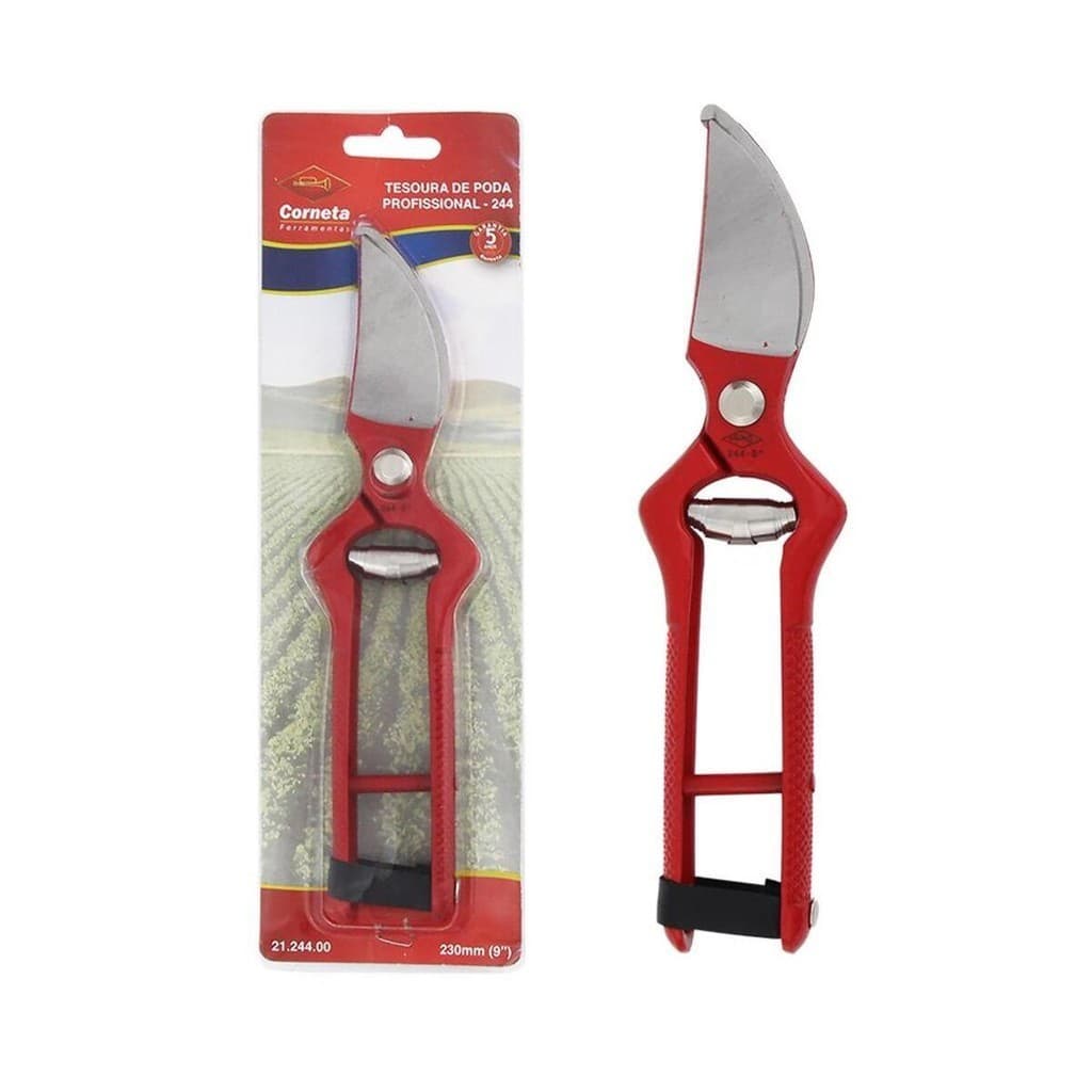 Tesoura para Poda Forjada Profissional 9'' Manual Jardinagem Floricultura Corneta 2124400