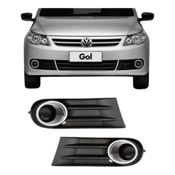 Grade Moldura Milha Gol Voyage Saveiro G5 Cromado Sem Furo