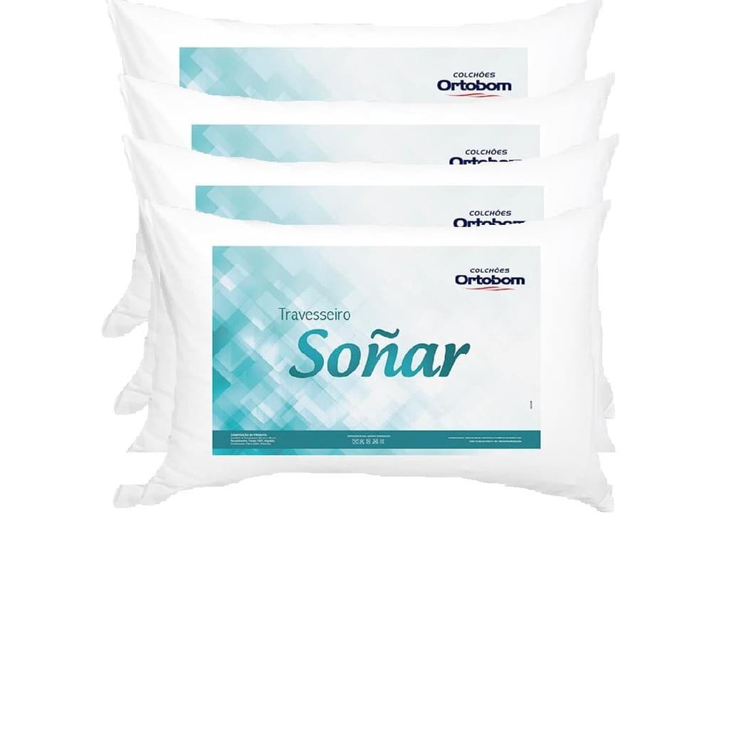 Kit 4 Travesseiros Fibra Siliconada Sonar - Ortobom