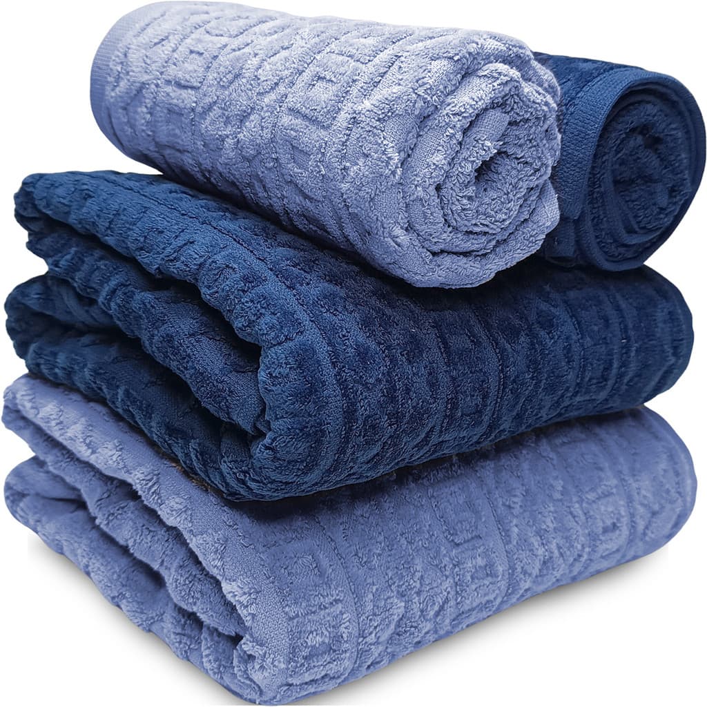 Jogo de Banho Atlântica Cosmopolitan Aveludada 100% Algodão Fio Penteado Jacquard Macia Grossa