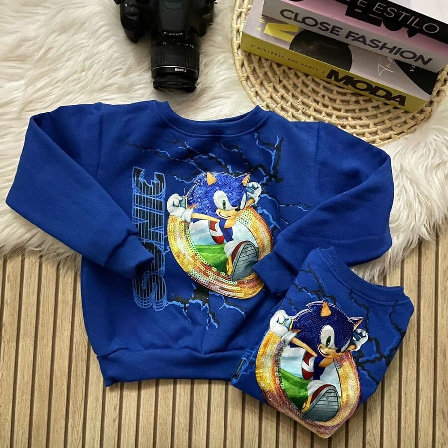 Blusa Moletom Sonic com Led a prova d´água Infantil Casaco