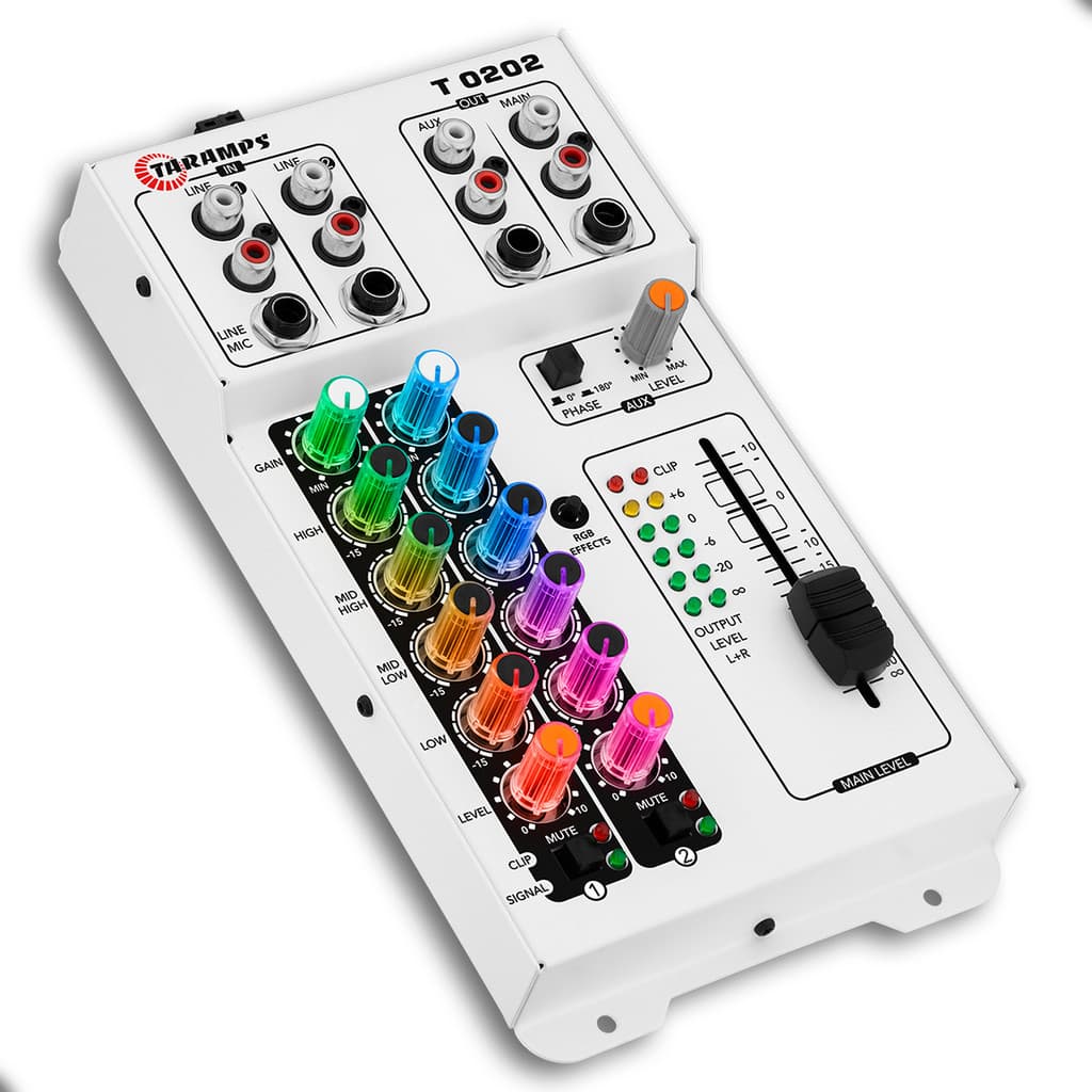 Mesa de Som Taramps 2 Canais T0202 Multicolor RGB Leds Automotivo 2 Entradas 2 Saídas