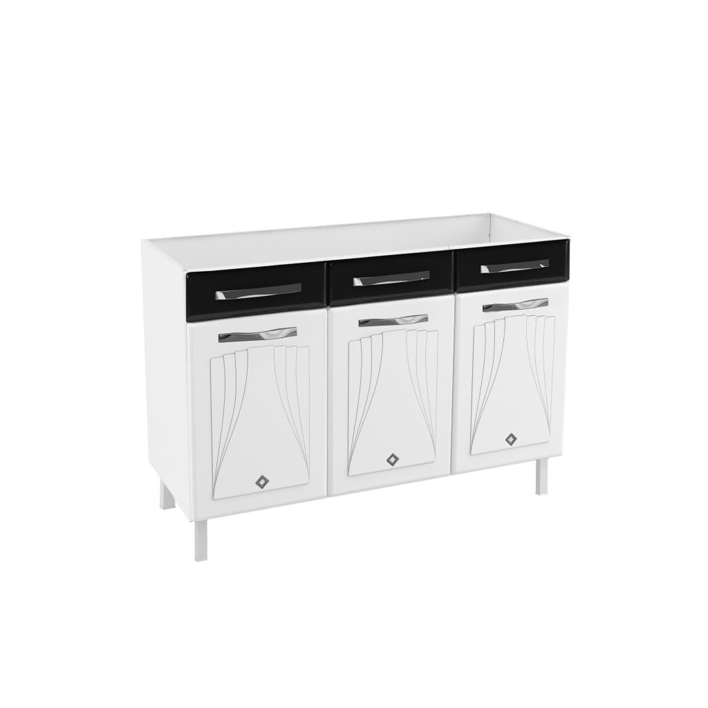 Balcão de Cozinha Aço Star New 3 Portas 2 Gavetas