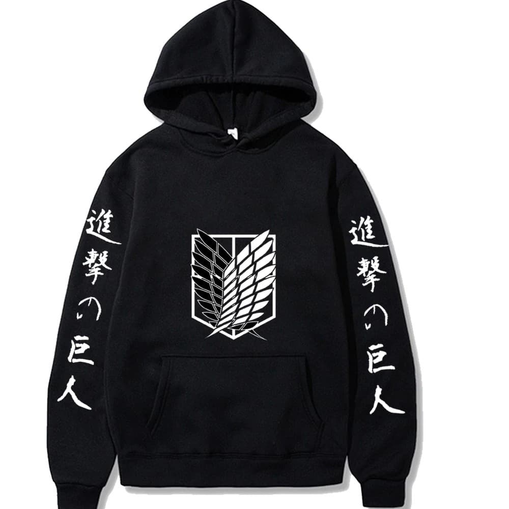 Moletom Canguru Blusão Attack On Titan Escudo Logo Titan Eren Yeager Anime Unissex