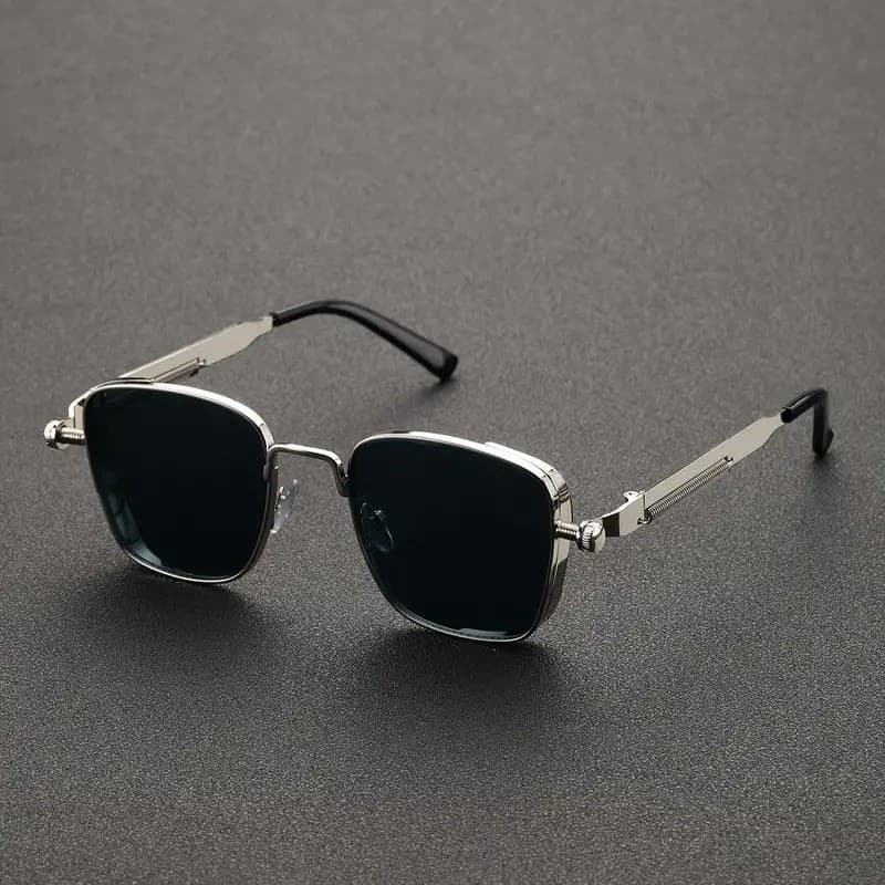 Óculos de sol de negócios quadrados de Metal masculino Anti-ultravioleta Retro Steampunk óculos de sol Design minimalist