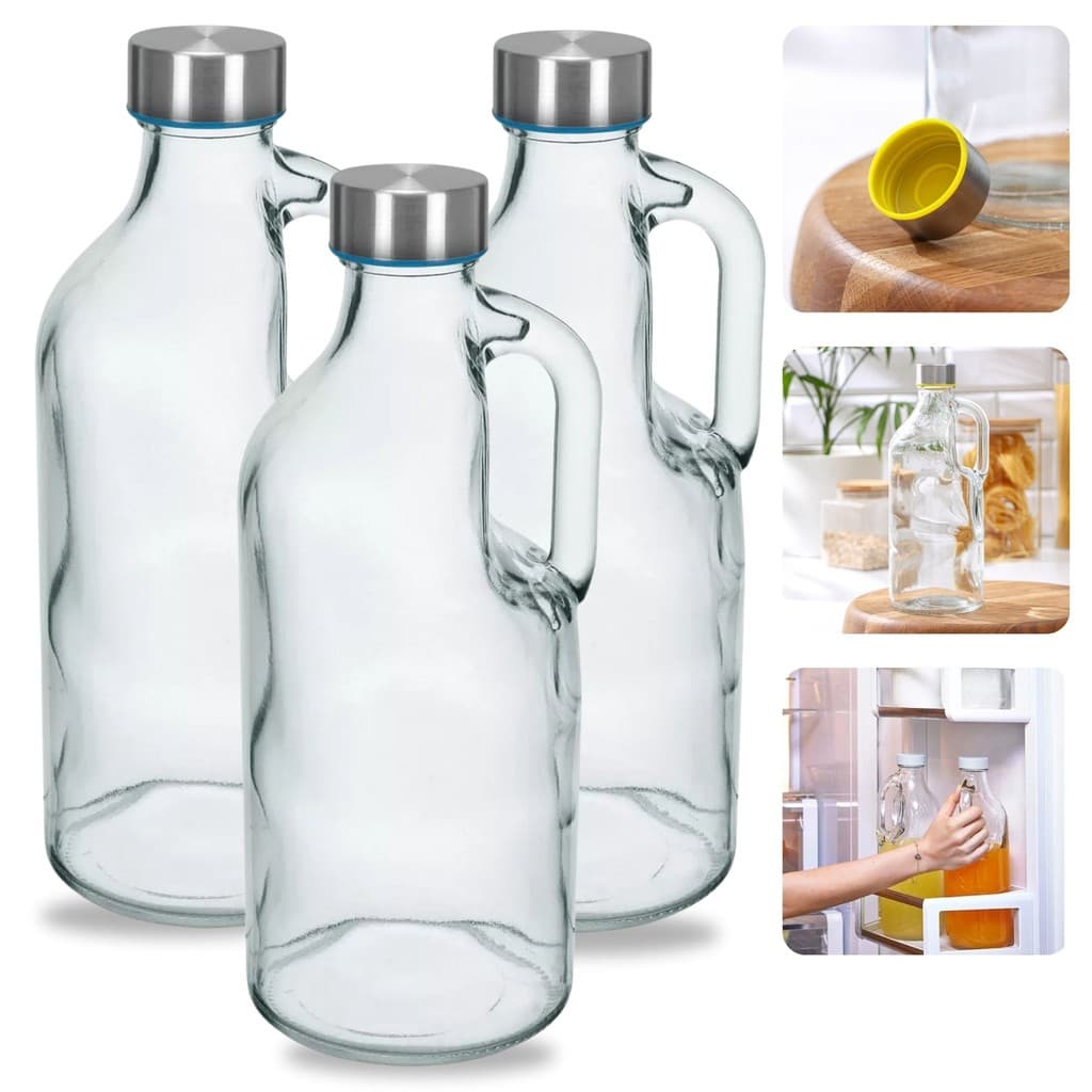 1 ou 3 ou 5 Garrafa De Leite Geladeira Água Suco vidro grosso 1000ml