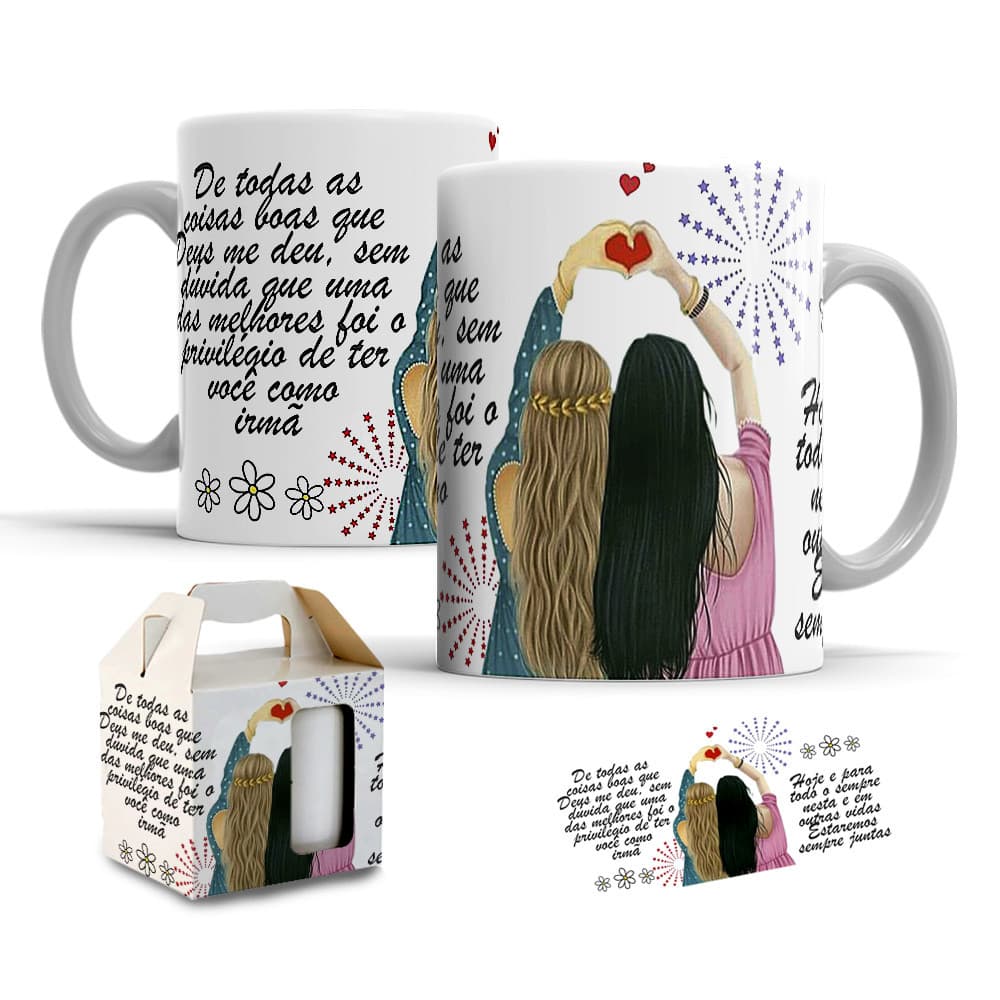 Caneca Amiga, Amizade de porcelana com caixinha Mod.39
