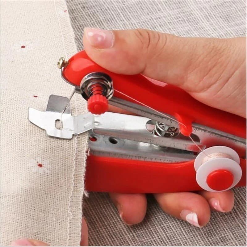Mini Máquina de Costura Manual Portátil de Mão Compacta Costura Rápida para Reparos em Roupas e Tecidos Fácil de Usar