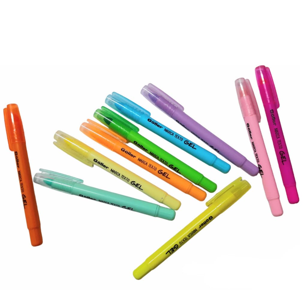 Marca Texto Crayon em Gel - Cores Neon e Pastéis c/ 1 unidade - Goller