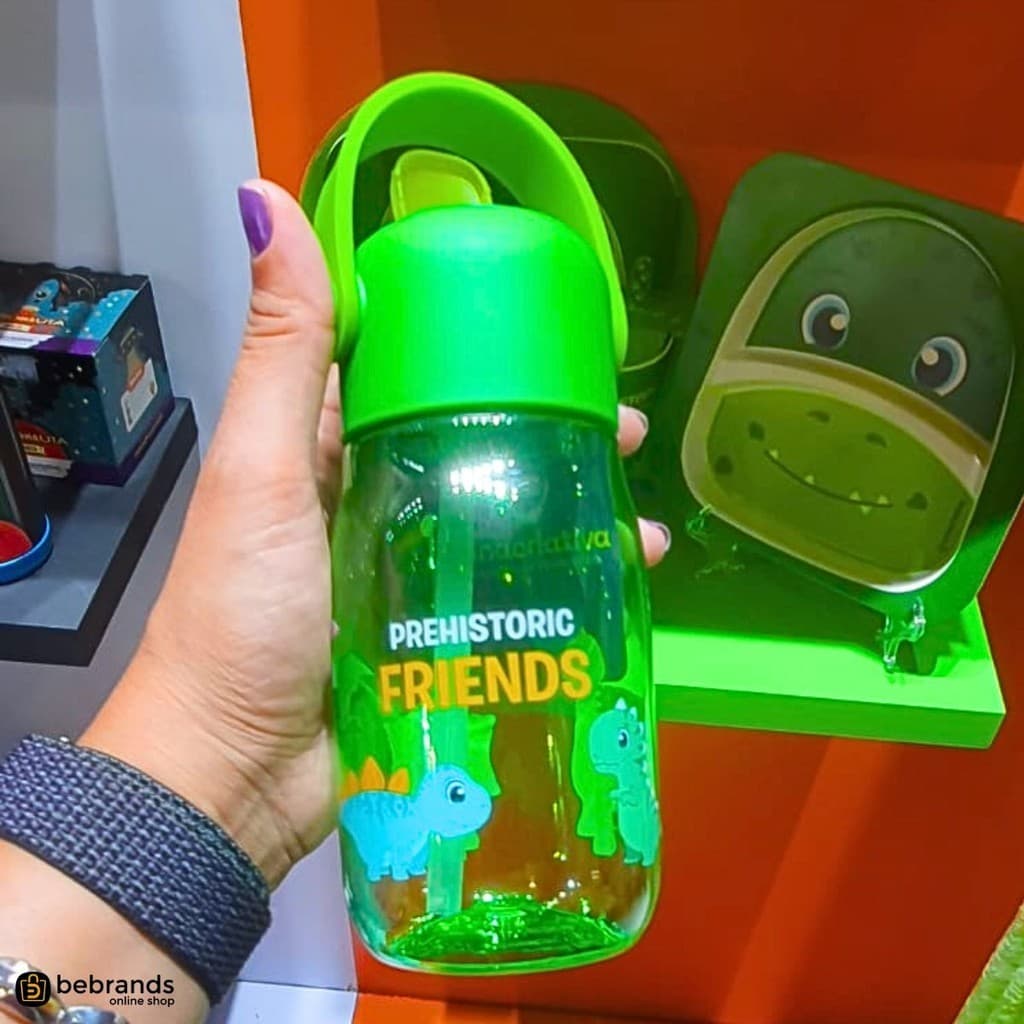 Garrafa Infantil Amigos Dino  Flip  400ml Portátil