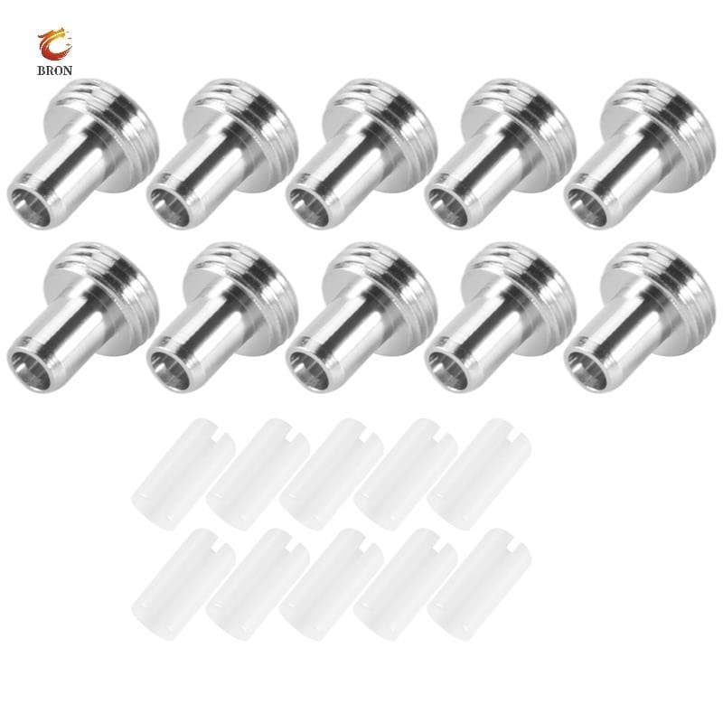 10Pcs Mangas De Tubo Cerâmico E Adaptadores De Conector De Cabeça Metálica 10Pcs Para Localizador Visual De Falhas De Fibra Óptica
