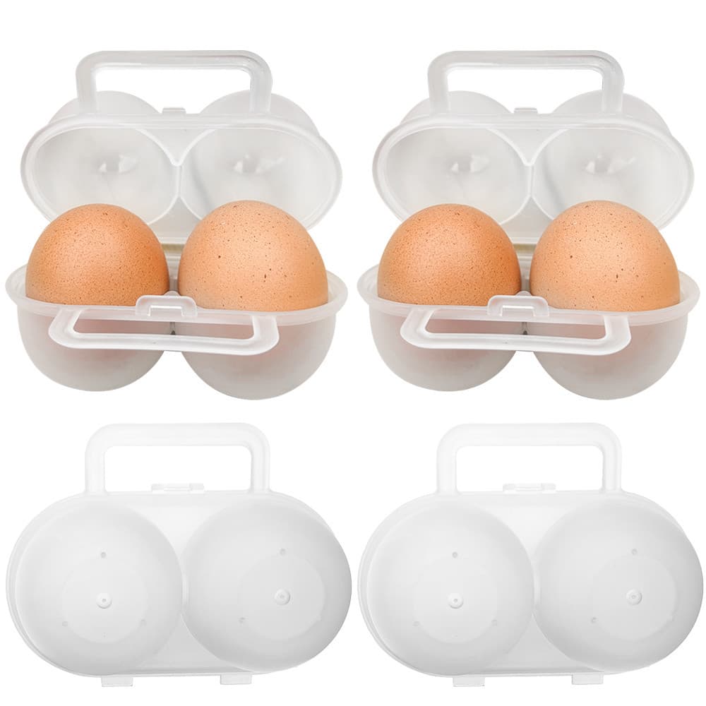 2 Grades Caixa De Armazenagem De Ovos Transparente Plástica Portátil Porta Para Cozinha De Campismo Ao Ar Livre Organizador De Piquenique