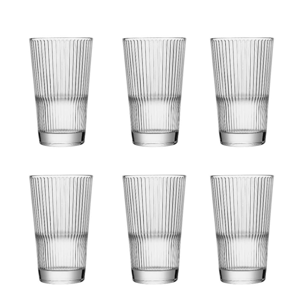 6 Copos de Vidro Alto 390ml