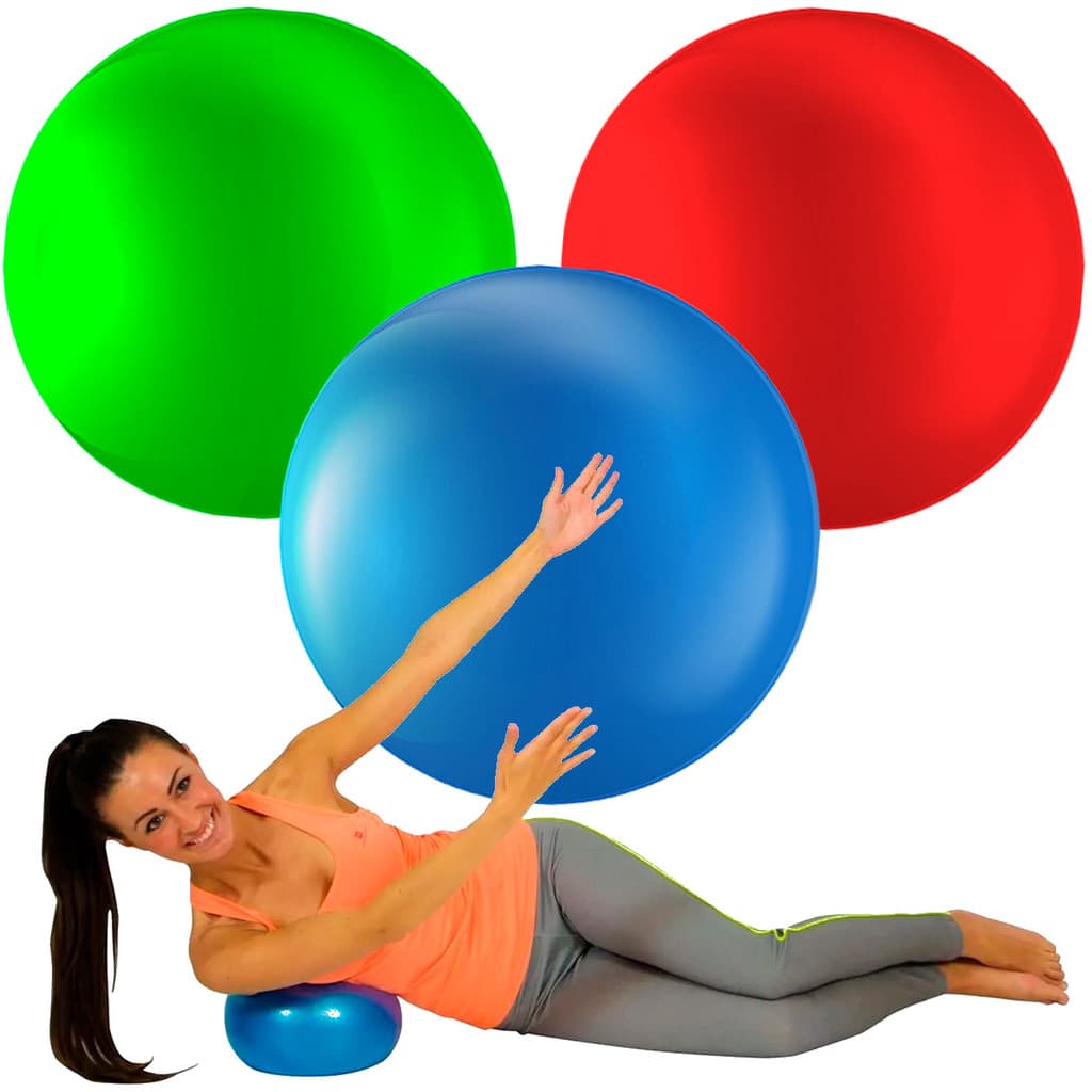 Kit 3 Bola Pilates Pequena Overball 25cm Yoga Fisioterapia Pvc