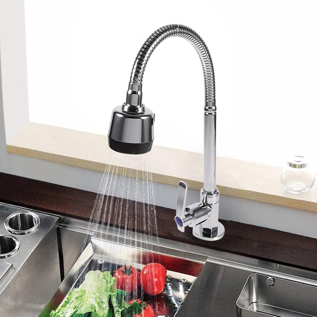 Torneira Gourmet De Mesa Flexível 1/4 De Volta de Aco Cromado Para Bancada