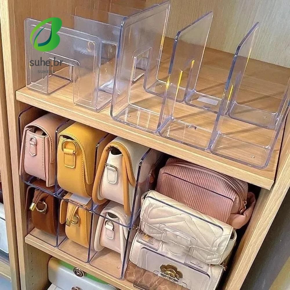 Rack De Armazenamento De Bolsa SFBSF , Divisor De Guarda-Roupa Transparente Com Divisória De Armário Estante Acrílica