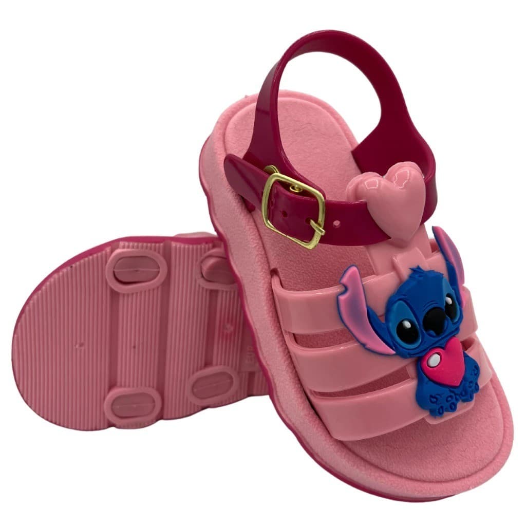 Sandália LULU  STITCH Infantil MeninaMini Baby Blogueirinha Linda Leve Macia e Confortável