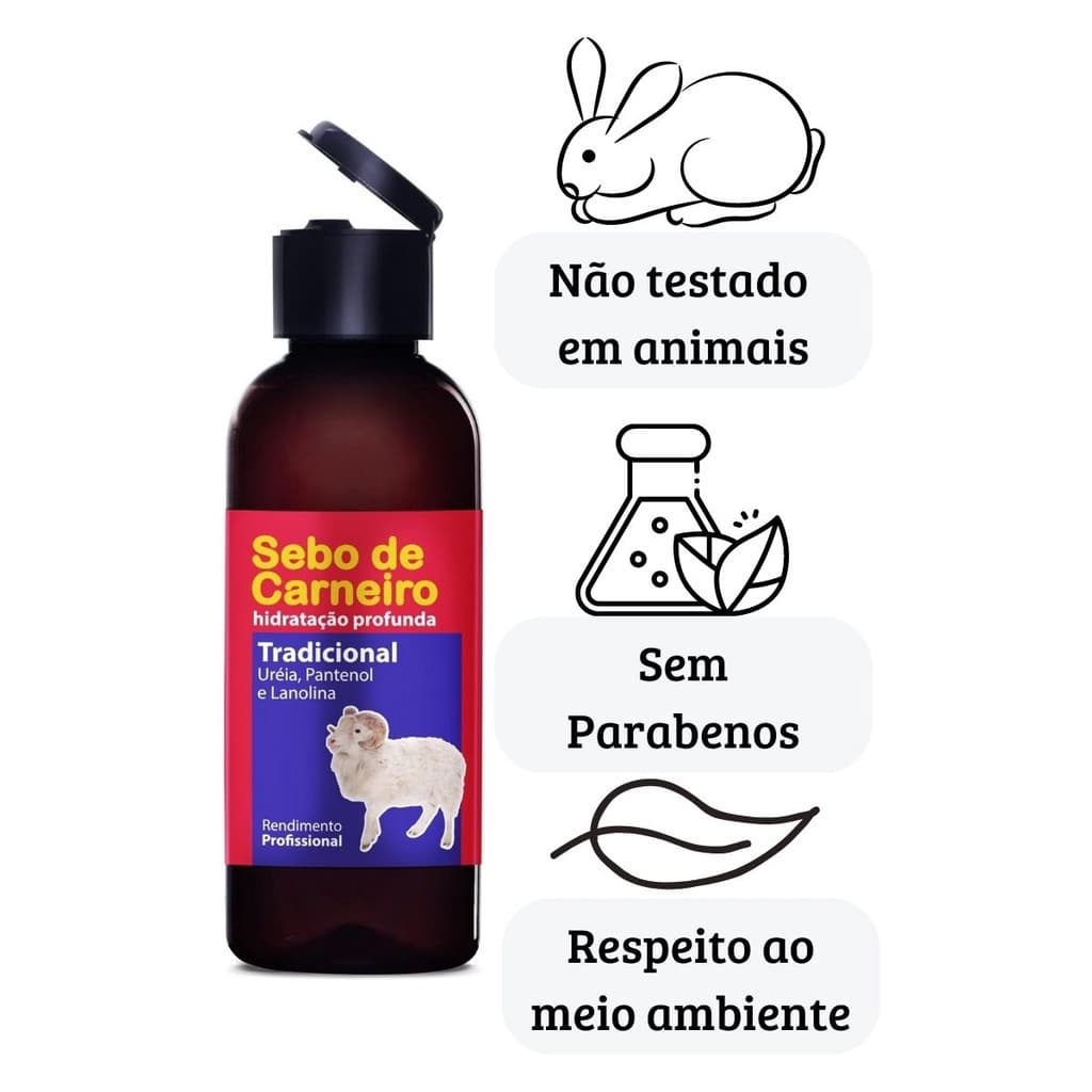 Creme Sebo de Carneiro Tradicional 100ml Uréia, pantenol e Lanolina, spa dos pés cheiro maravilhoso.