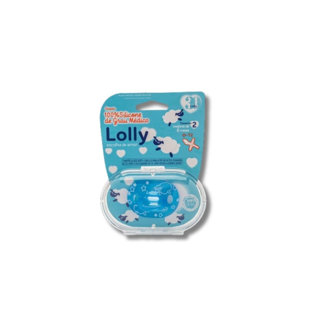 Chupeta Lolly 100% Silicone Dreams Ortodontica T2 Azul