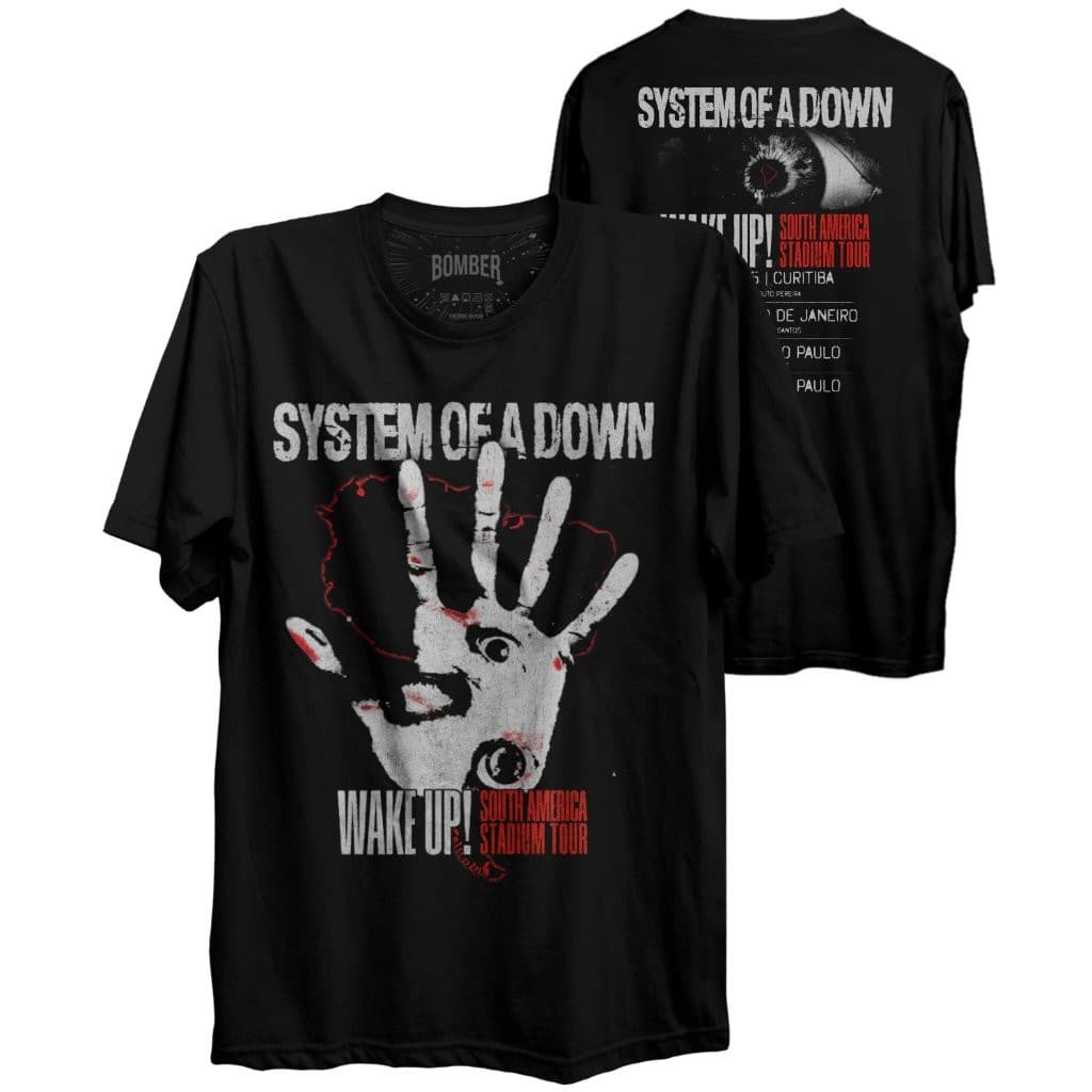 Camiseta System Of A  Down Turnê 2025 Bomber 100% Algodão