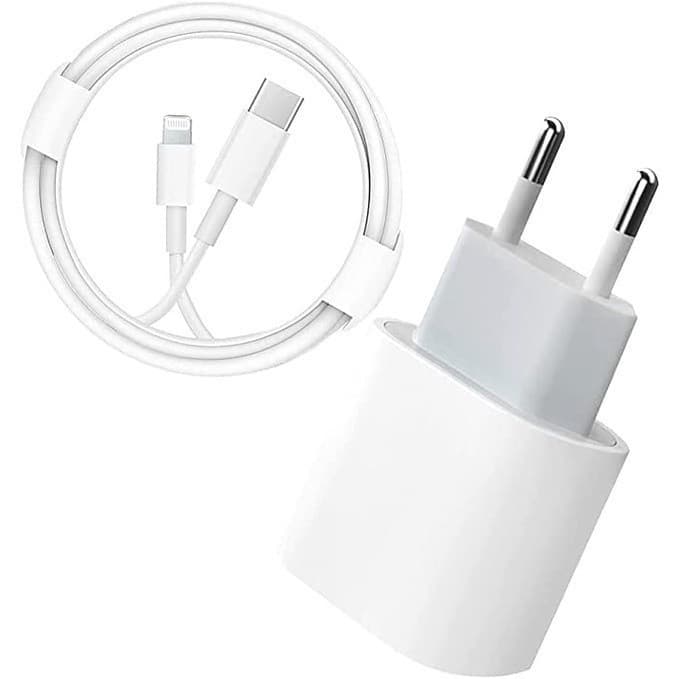 Caixinha Carregador Turbo 20W - Fonte Tomada Tipo C Turbo X Cabo Lightning para iPhones