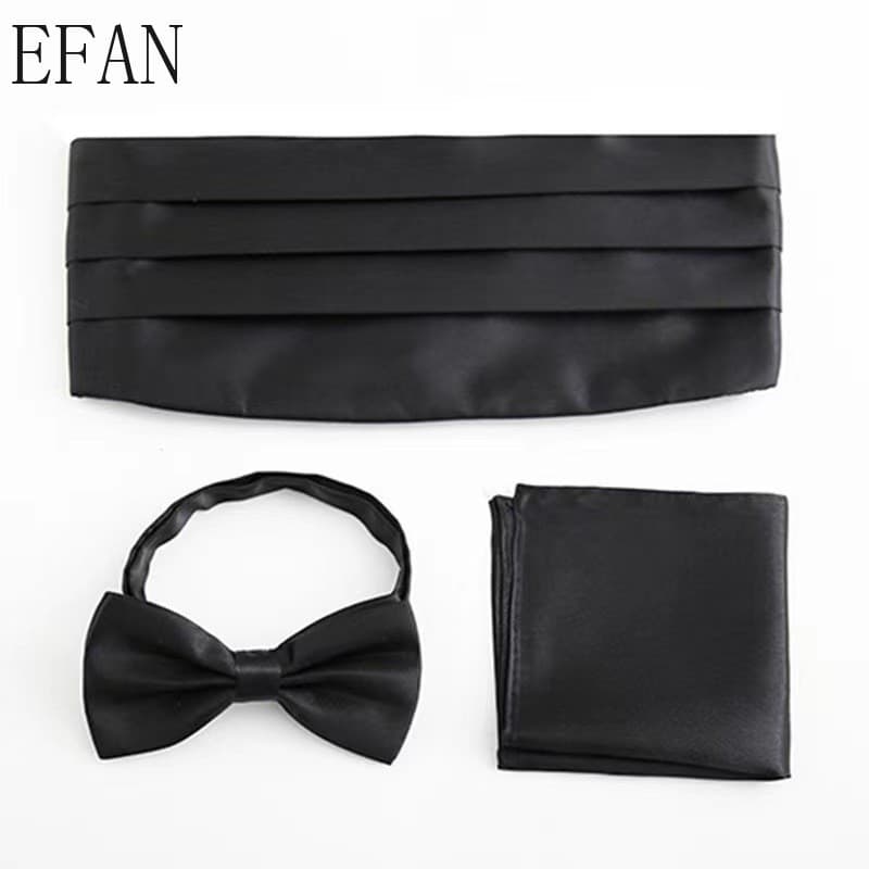 Preto Ouro Amarelo Borgonha Masculino Clássico Cummerbund Bolso Quadrado Gravatas Conjunto De Cetim Elástico Barriga Smo