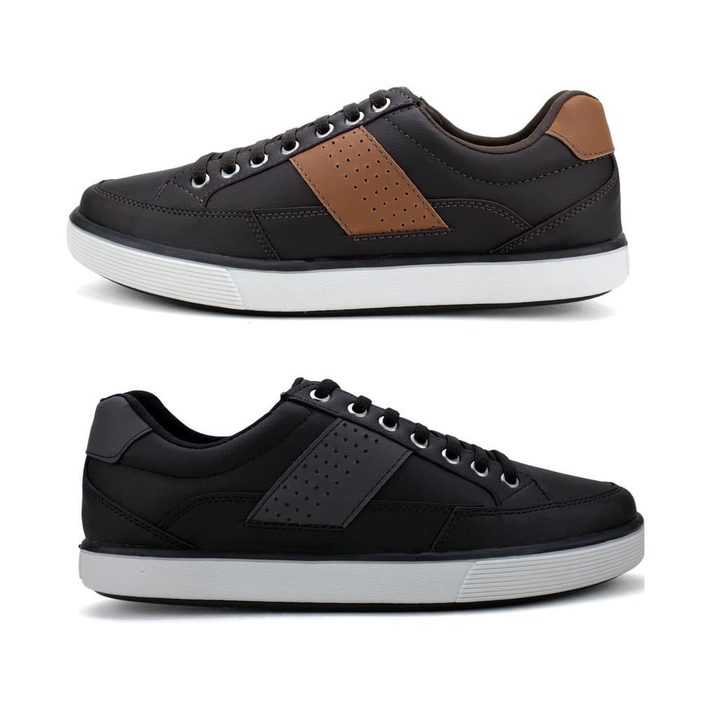 Kit 2 Sapatenis Masculino Star Fox Casual Com Fechamento Elástico